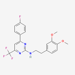 N-[2-(3,4-dimethoxyphenyl)ethyl]-4-(4-fluorophenyl)-6-(trifluoromethyl)pyrimidin-2-amine