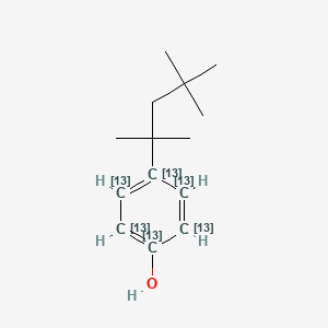 B1144502 4-tert-Octylphenol-ring-13C6 solution CAS No. 1173020-24-0