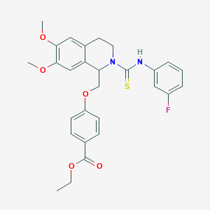 Ethyl 4-({2-[(3-fluorophenyl)carbamothioyl]-6,7-dimethoxy-1,2,3,4-tetrahydroisoquinolin-1-YL}methoxy)benzoate