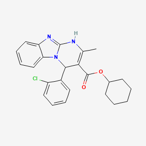 molecular formula C24H24ClN3O2 B11445043 Cyclohexyl 4-(2-chlorophenyl)-2-methyl-1,4-dihydropyrimido[1,2-a]benzimidazole-3-carboxylate 