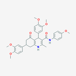 4,7-bis(3,4-dimethoxyphenyl)-N-(4-methoxyphenyl)-2-methyl-5-oxo-1,4,5,6,7,8-hexahydroquinoline-3-carboxamide