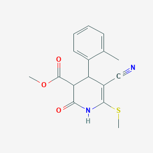 Methyl 5-cyano-4-(2-methylphenyl)-6-(methylsulfanyl)-2-oxo-1,2,3,4-tetrahydropyridine-3-carboxylate