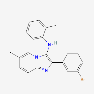 molecular formula C21H18BrN3 B11445093 2-(3-bromophenyl)-6-methyl-N-(2-methylphenyl)imidazo[1,2-a]pyridin-3-amine 