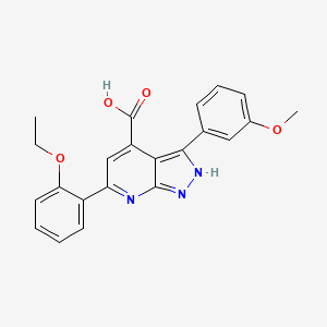 6-(2-ethoxyphenyl)-3-(3-methoxyphenyl)-1H-pyrazolo[3,4-b]pyridine-4-carboxylic acid