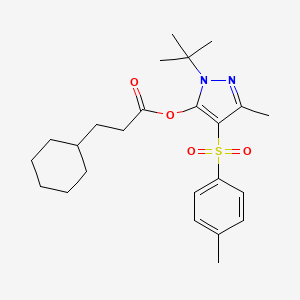 1-(tert-butyl)-3-methyl-4-tosyl-1H-pyrazol-5-yl 3-cyclohexylpropanoate