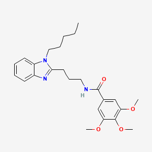 molecular formula C25H33N3O4 B11445124 3,4,5-trimethoxy-N-[3-(1-pentyl-1H-benzimidazol-2-yl)propyl]benzamide 