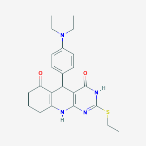 5-[4-(diethylamino)phenyl]-2-(ethylsulfanyl)-5,8,9,10-tetrahydropyrimido[4,5-b]quinoline-4,6(3H,7H)-dione