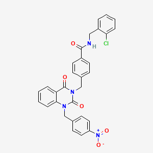 N-(2-chlorobenzyl)-4-((1-(4-nitrobenzyl)-2,4-dioxo-1,2-dihydroquinazolin-3(4H)-yl)methyl)benzamide