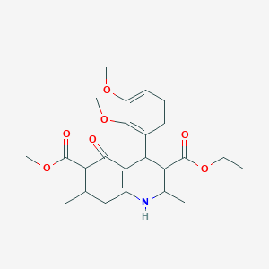 3-Ethyl 6-methyl 4-(2,3-dimethoxyphenyl)-2,7-dimethyl-5-oxo-1,4,5,6,7,8-hexahydroquinoline-3,6-dicarboxylate