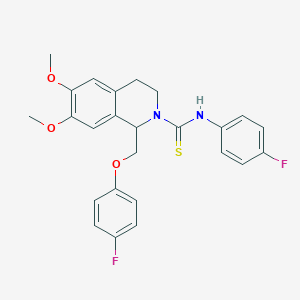 1-((4-fluorophenoxy)methyl)-N-(4-fluorophenyl)-6,7-dimethoxy-3,4-dihydroisoquinoline-2(1H)-carbothioamide