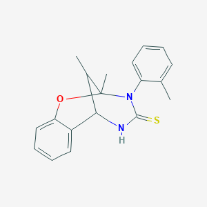 2,11-dimethyl-3-(2-methylphenyl)-2,3,5,6-tetrahydro-4H-2,6-methano-1,3,5-benzoxadiazocine-4-thione