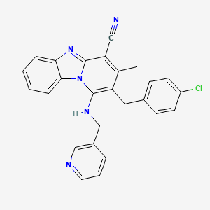 2-(4-Chlorobenzyl)-3-methyl-1-[(3-pyridinylmethyl)amino]pyrido[1,2-A]benzimidazole-4-carbonitrile