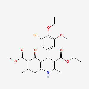 3-Ethyl 6-methyl 4-(3-bromo-4-ethoxy-5-methoxyphenyl)-2,7-dimethyl-5-oxo-1,4,5,6,7,8-hexahydroquinoline-3,6-dicarboxylate