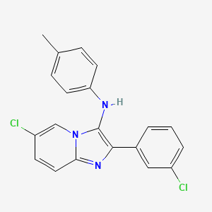 molecular formula C20H15Cl2N3 B11445270 6-chloro-2-(3-chlorophenyl)-N-(4-methylphenyl)imidazo[1,2-a]pyridin-3-amine 