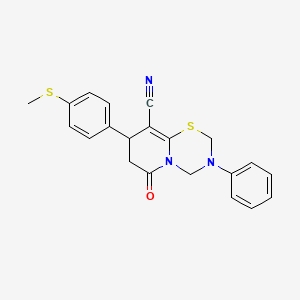 8-[4-(methylsulfanyl)phenyl]-6-oxo-3-phenyl-3,4,7,8-tetrahydro-2H,6H-pyrido[2,1-b][1,3,5]thiadiazine-9-carbonitrile