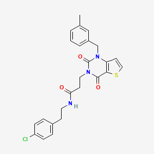 N-[2-(4-chlorophenyl)ethyl]-3-[1-[(3-methylphenyl)methyl]-2,4-dioxothieno[3,2-d]pyrimidin-3-yl]propanamide