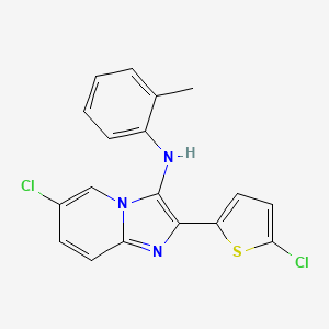 6-chloro-2-(5-chlorothiophen-2-yl)-N-(2-methylphenyl)imidazo[1,2-a]pyridin-3-amine