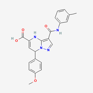 7-(4-Methoxyphenyl)-3-[(3-methylphenyl)carbamoyl]-4,7-dihydropyrazolo[1,5-a]pyrimidine-5-carboxylic acid