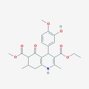 3-Ethyl 6-methyl 4-(3-hydroxy-4-methoxyphenyl)-2,7-dimethyl-5-oxo-1,4,5,6,7,8-hexahydroquinoline-3,6-dicarboxylate