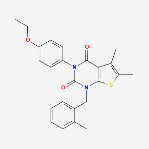 molecular formula C24H24N2O3S B11445372 3-(4-ethoxyphenyl)-5,6-dimethyl-1-(2-methylbenzyl)thieno[2,3-d]pyrimidine-2,4(1H,3H)-dione 