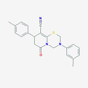 3-(3-methylphenyl)-8-(4-methylphenyl)-6-oxo-3,4,7,8-tetrahydro-2H,6H-pyrido[2,1-b][1,3,5]thiadiazine-9-carbonitrile