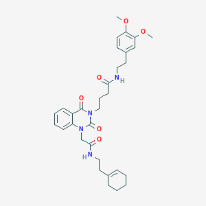 molecular formula C32H40N4O6 B11445393 4-[1-({[2-(cyclohex-1-en-1-yl)ethyl]carbamoyl}methyl)-2,4-dioxo-1,2,3,4-tetrahydroquinazolin-3-yl]-N-[2-(3,4-dimethoxyphenyl)ethyl]butanamide 