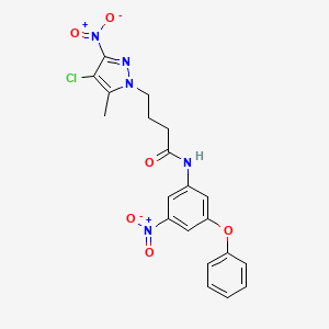 4-(4-chloro-5-methyl-3-nitro-1H-pyrazol-1-yl)-N-(3-nitro-5-phenoxyphenyl)butanamide