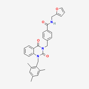 4-{[2,4-dioxo-1-(2,4,6-trimethylbenzyl)-1,4-dihydroquinazolin-3(2H)-yl]methyl}-N-(furan-2-ylmethyl)benzamide