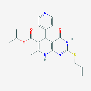 Propan-2-yl 7-methyl-4-oxo-2-(prop-2-en-1-ylsulfanyl)-5-(pyridin-4-yl)-3,4,5,8-tetrahydropyrido[2,3-d]pyrimidine-6-carboxylate