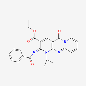 ethyl 6-benzoylimino-2-oxo-7-propan-2-yl-1,7,9-triazatricyclo[8.4.0.03,8]tetradeca-3(8),4,9,11,13-pentaene-5-carboxylate