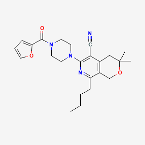 8-butyl-6-[4-(furan-2-ylcarbonyl)piperazin-1-yl]-3,3-dimethyl-3,4-dihydro-1H-pyrano[3,4-c]pyridine-5-carbonitrile