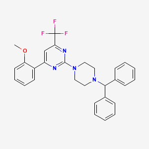 2-[4-(Diphenylmethyl)piperazin-1-yl]-4-(2-methoxyphenyl)-6-(trifluoromethyl)pyrimidine