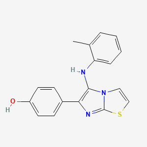 4-{5-[(2-Methylphenyl)amino]imidazo[2,1-b][1,3]thiazol-6-yl}phenol