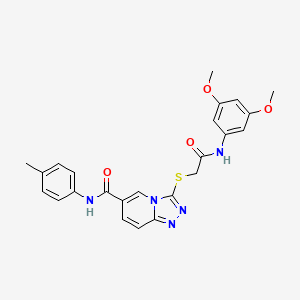 molecular formula C24H23N5O4S B11445491 3-({2-[(3,5-dimethoxyphenyl)amino]-2-oxoethyl}sulfanyl)-N-(4-methylphenyl)[1,2,4]triazolo[4,3-a]pyridine-6-carboxamide 