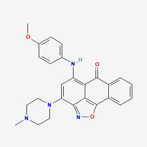 molecular formula C26H24N4O3 B11445506 5-(4-Methoxyanilino)-3-(4-methylpiperazino)-6H-anthra[1,9-CD]isoxazol-6-one 