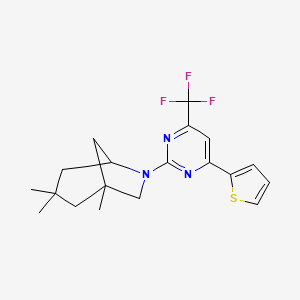 1,3,3-Trimethyl-6-[4-(thiophen-2-yl)-6-(trifluoromethyl)pyrimidin-2-yl]-6-azabicyclo[3.2.1]octane