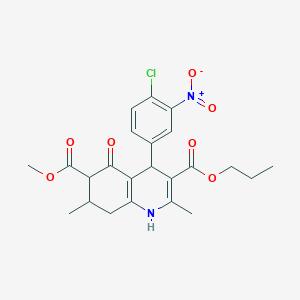 6-Methyl 3-propyl 4-(4-chloro-3-nitrophenyl)-2,7-dimethyl-5-oxo-1,4,5,6,7,8-hexahydroquinoline-3,6-dicarboxylate