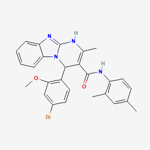 molecular formula C27H25BrN4O2 B11445546 4-(4-bromo-2-methoxyphenyl)-N-(2,4-dimethylphenyl)-2-methyl-1,4-dihydropyrimido[1,2-a]benzimidazole-3-carboxamide 