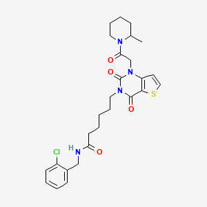 N-(2-chlorobenzyl)-6-{1-[2-(2-methylpiperidin-1-yl)-2-oxoethyl]-2,4-dioxo-1,4-dihydrothieno[3,2-d]pyrimidin-3(2H)-yl}hexanamide