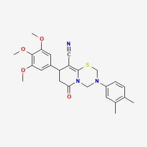 3-(3,4-dimethylphenyl)-6-oxo-8-(3,4,5-trimethoxyphenyl)-3,4,7,8-tetrahydro-2H,6H-pyrido[2,1-b][1,3,5]thiadiazine-9-carbonitrile