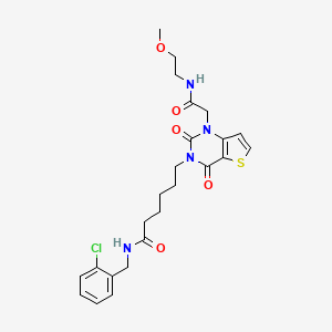 N-(2-chlorobenzyl)-6-[1-{2-[(2-methoxyethyl)amino]-2-oxoethyl}-2,4-dioxo-1,4-dihydrothieno[3,2-d]pyrimidin-3(2H)-yl]hexanamide