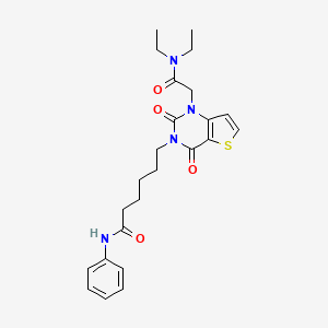 molecular formula C24H30N4O4S B11445600 6-[1-[2-(diethylamino)-2-oxoethyl]-2,4-dioxo-1,4-dihydrothieno[3,2-d]pyrimidin-3(2H)-yl]-N-phenylhexanamide 