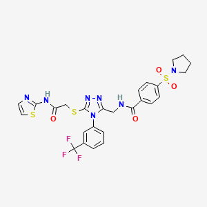 4-(Pyrrolidine-1-sulfonyl)-N-{[5-({[(1,3-thiazol-2-YL)carbamoyl]methyl}sulfanyl)-4-[3-(trifluoromethyl)phenyl]-4H-1,2,4-triazol-3-YL]methyl}benzamide