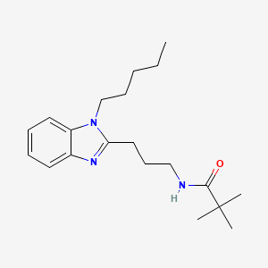 molecular formula C20H31N3O B11445639 2,2-dimethyl-N-[3-(1-pentyl-1H-benzimidazol-2-yl)propyl]propanamide 