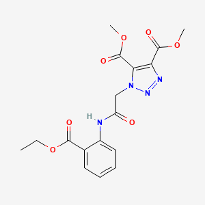 molecular formula C17H18N4O7 B11445643 dimethyl 1-(2-{[2-(ethoxycarbonyl)phenyl]amino}-2-oxoethyl)-1H-1,2,3-triazole-4,5-dicarboxylate 