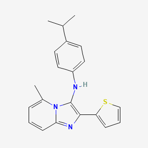 5-methyl-N-[4-(propan-2-yl)phenyl]-2-(thiophen-2-yl)imidazo[1,2-a]pyridin-3-amine