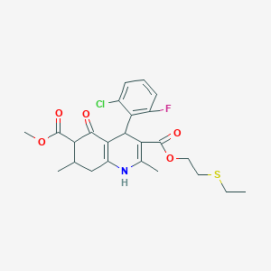 3-[2-(Ethylsulfanyl)ethyl] 6-methyl 4-(2-chloro-6-fluorophenyl)-2,7-dimethyl-5-oxo-1,4,5,6,7,8-hexahydroquinoline-3,6-dicarboxylate