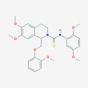 N-(2,5-dimethoxyphenyl)-6,7-dimethoxy-1-((2-methoxyphenoxy)methyl)-3,4-dihydroisoquinoline-2(1H)-carbothioamide