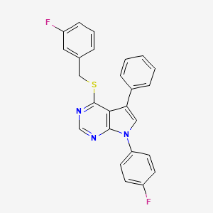 molecular formula C25H17F2N3S B11445666 4-[(3-fluorobenzyl)sulfanyl]-7-(4-fluorophenyl)-5-phenyl-7H-pyrrolo[2,3-d]pyrimidine 