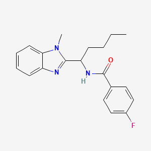 4-fluoro-N-[1-(1-methyl-1H-benzimidazol-2-yl)pentyl]benzamide